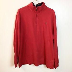 Polo Ralph Lauren Estate Rib 1/4 Zip Pullover - Red - XXL